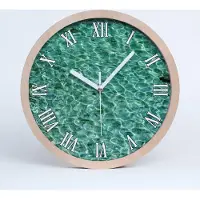 Tulup Holzuhr 25fi cm wanduhr - weiße Spitzen - klares Wasser