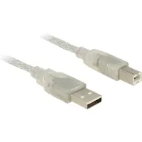 DeLOCK 83895, 3 m, USB A, USB B, USB 2.0, Männlich/Männlich, Transparent