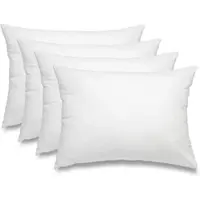 Wometo 4er Set (4 Stück) Federkissen Kissen 100% Federn 30x50 - 330g OEKO-TEX Füllkissen Bezug Baumwolle weiß I Innenkissen / Füllkissen / Kissenfüllung /