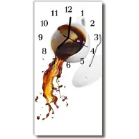 Tulup Glasuhr Wanduhr Küchenuhr Echt-Glas 30x60 Koffe Mehrfarbig