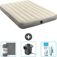 Intex Airbed - Doppelbett - 137 x 191 x 25 cm - Beige - Im Lieferumfang enthalten Spannbettuch - Pumpe en Reperaturset