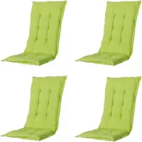 Madison - Gartenstuhlauflage Niedrige Rückenlehne Panama Limette - Ca. 105x50 cm - 4er-Set