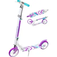 Raven Roller Scooter Cityroller Zea White/Violet 200mm mit Handbremse, Glocke und Getränkehalter