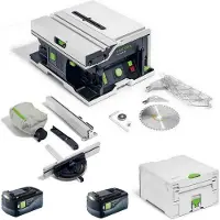 Festool Akku Tischkreissäge CSC SYS 50 EBI-Basic + 2x Akku BP 18 Li 5,0 ASI EU