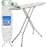 Kadax Bügelbrett "Tasjo", Bügeltisch, Dampfbügelbrett mit Antirutschfüßen und höhenverstellbarer, 142 cm, bei Schafen