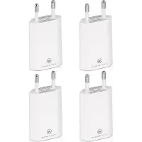Wicked Chili 4x Pro Series Netzteil USB Adapter kompatibel mit Apple iPhone, Samsung Galaxy / Handy Ladegerät, Smartphone Netzstecker (1A, 5V) weiß
