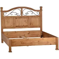 MiaMöbel Bett Mexico Möbel 140 cm Landhausstil Massivholz Pinie Honig