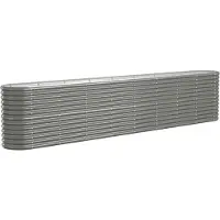 vidaXL Hochbeet Verzinkter Stahl 332x40x68 cm Grau