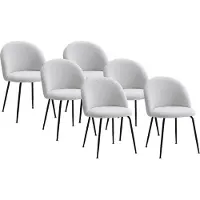 Vente-unique 6 Stühle aus rostfreiem Stahl, schwarz und bukolisch - Weiß - MELBOURNE