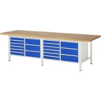 RAU Werkbank höhenverstellbar 8479A2, B3000xT900xH840-1040mm, 16x Schublade-TA
