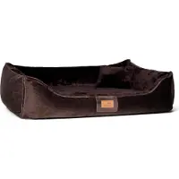 Tierlando Ultraweiches orthopädisches Hundebett FLOYD High-Tech-Velours und Plüsch VISCO - Größe: 100x75cm | Farbe: 01 Braun
