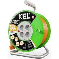 Plastrol Kabeltrommel STANDARD LINE, SCHUKO; 4x2p+Z; IP20; 10A; H05VV-F; 3x1,5; 50m; orangefarben (W-97542)