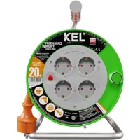 Plastrol Kabeltrommel 20m 4 Steckdosen 230V 16A Schuko 3680 W W-98678