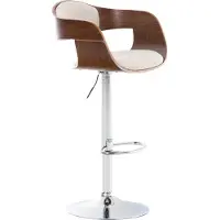 TPFLiving Barhocker Kingsley Holz/Stoff Walnuss/Natur