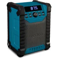 Medion E65895 Baustellenradio mit Akku (robustes Gehäuse, Tragegriff, Bluetooth, Spritzwassergeschützt (IP54), UKW Radio, AUX) grün