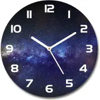 Tulup Wanduhr aus Glas 30fi Glasbild Glasuhr Gehärtetes Glas - weisse-zeiger - Milky Way