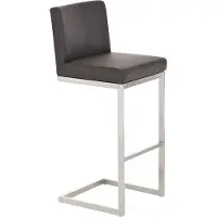 DELUKE Barhocker COBAS - Kunstleder Braun 42x48x104 cm | Barstuhl Mit Lehne Tresenhocker Tresenstuhl Kneipenhocker Kneipenstuhl
