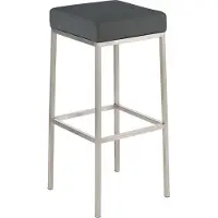 DELUKE Barhocker BIDAN - Kunstleder Grau 37x37x85 cm | Barstuhl Mit Lehne Tresenhocker Tresenstuhl Kneipenhocker Kneipenstuhl