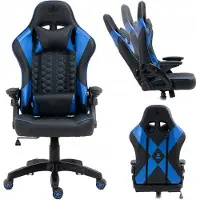 Kraken Chairs Feyton Bürostuhl Ergonomisch, Schreibtischstuhl, Drehstuhl, Gaming Sessel, Gamingstuhl, bis zu 130 kg, Schwarz/Blau