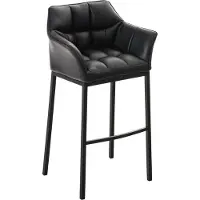 DELUKE Barhocker GIBEL - Kunstleder Schwarz 64x48x110 cm Schwarz | Barstuhl Mit Lehne Tresenhocker Tresenstuhl Kneipenhocker Kneipenstuhl