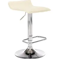 TPFLiving Barhocker Dynasty One Gestell Metall in Chromoptik Kunstleder Creme
