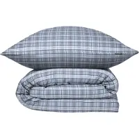 Schiesser Bettwäscheset Kate | Kariert | Renforcé | 2-teilig | 100% Baumwolle | Angenehm weich & glatt | YKK-Reißverschluss | 135x200 cm + 80x80 cm | Hellblau