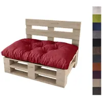Sunnypillow Palettenkissen für Gartenmöbel - Sitzkissen 120 x 80 cm - Palettenauflage für Palettensofa - Palettenpolster, Sitzpolster für Palettenmöbel - Gesteppte Gartenkissen - Kissen Rot