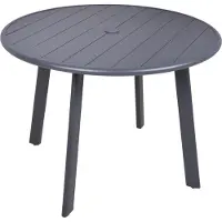 DELUKE Gartentisch KEVIN - mit Schirmloch und Lochabdeckungen, Anthrazit, 101,5x101,5x72cm, Aluminium | Terrassentisch Wetterfest Outdoor Tisch