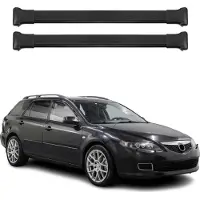 Omtec Dachträger Grundtäger für Mazda 6 Kombi 2002-2008 75kg Aluminium Schwarz 2 tlg