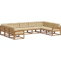 vidaXL Outdoor-Sofagarnitur mit Kissen 9 pcs Natur und Beige