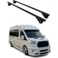 Omac Dachträger Grundtäger für Ford Transit 2014-2025 75kg Metall Schwarz 2 tlg