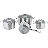 Carl Schmidt Sohn CS-KOCHSYSTEME 7-teiliges Kochset HERTEN Edelstahl rostfrei Induktion Kapselboden 060787