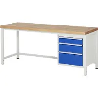RAU Werkbank Serie 8159, 3 Schubladen, B 2000 x T 700 x H 840 mm