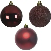 Christmas Decoration Weihnachtskugeln Kunststoff 8cm 34er Set - Ochsenblut