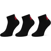 HUGO Dreierpack Sneakers-Socken mit rotem Logo-Label Grösse 43-46