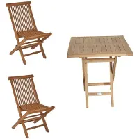 LC Garden Riva Balkonmöbel-Set 3tlg. 80x80cm Tisch Teak