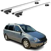 Aurilis Alu Dachträger Grundträger für Kia Carnival VQ 2006-2014 5 türig Silber ABE 2x