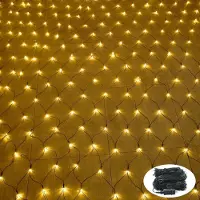 JOIEYOU LED Lichternetz 6x4m 480LEDs Lichterkettennetz Warmweiß Lichtervorhang mit 8 Modi Stecker Lichterkette Dunkelgrüne Lichtlinie Weihnachtsbeleuchtung für Weihnachtsdeko Hochzeit Party