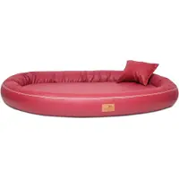 Tierlando Orthopädisches Hundebett GILBERT ORTHO Hair-Protect LATEX Kunstleder - Größe: 100x85cm | Farbe: 04 Dunkelrot