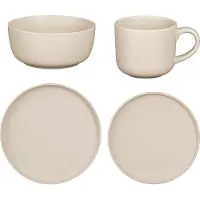 Mica Decorations Ozzu Geschirrset für 4 Personen - Steingut - Taupe