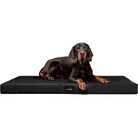 Tierlando Orthopädische Hundematratze ALICE EASY CLEAN Kunstleder Hundebett - Größe: 150x100cm | Farbe: 03 Schwarz