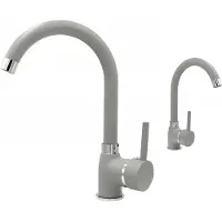 Granitan - Küchenarmatur - Wasserhahn Küche Höhe 30 cm - Mischbatterie Grau - 360° schwenkbar - BETA