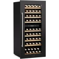 Klarstein Weinkühlschrank Vinsider Duo | 79 Flaschen | 2 Kühlzonen | UV-Schutz | 9 Regale | Touch Schwarz