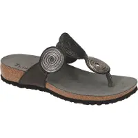 Think! Think JULIA Damen Pantoletten - Zehentrenner Pantolette schwarz Freizeit NEU