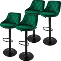ML-Design 4er Set Barhocker Tresenhocker 360° drehbar, Gepolsterter Barstuhl mit Rückenlehne und Fußstütze, 62-82 cm