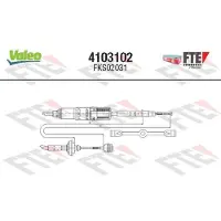 FTE 4103102 Kupplungsseil Seilzug für VW Transporter IV Bus (70B, 70C, 7DB, 7DK, 70J, 70K, 7DC, 7DJ) 1225/932mm