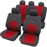 Petex Auto Sitzbezüge Universal Komplett Set 11-teilig - Active Sports rot, Eco Class mit SAB 1 Vario | Autositzbezüge / Schonbezüge von