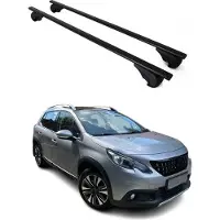 Omtec Dachträger Grundtäger für Peugeot 2008 2013-2019 75kg Metall Schwarz 2 tlg