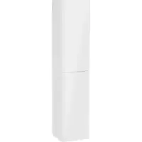 Vitra New Integra Round Hochschrank mit 2 Türen 40 x 37 x 180 cm (BxTxH) Türanschlag rechts Weiß Hochglanz