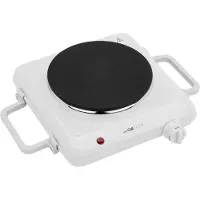 Clatronic Kochplatte für Camping, Küche oder Büro | Kochplatte 1er: Ø ca. 180 mm | Herdplatte mit stufenlos regelbarem Thermostat & Kontrollleuchte | hitzebeständige Lackierung | 1500W | EKP 3582